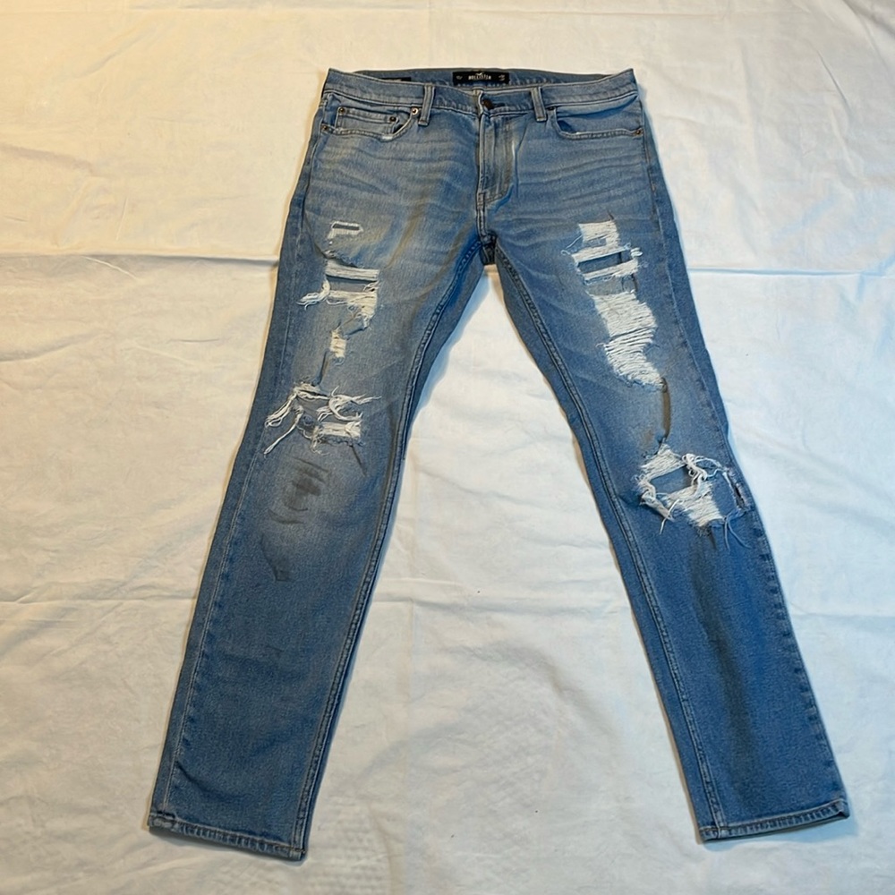 Hollister Men’s Super Skinny Jeans Distressed Size 32W x 32L